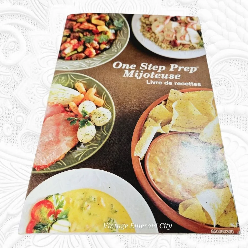 One Step Prep Slow Cooker Recipe Book English & French Language Vintage Booklet